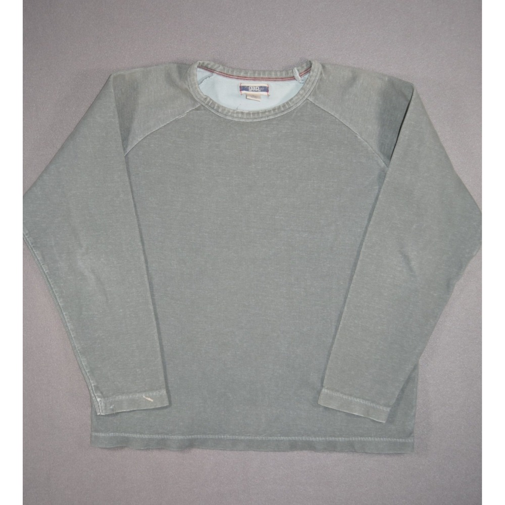 Gap Sweatshirt Mens XL Green Crewneck Raglan Pullover Garment Dyed Vintage